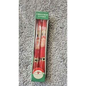 vintage 2 new in‎ box snowflake 12 " candles of Santa figure never opened
